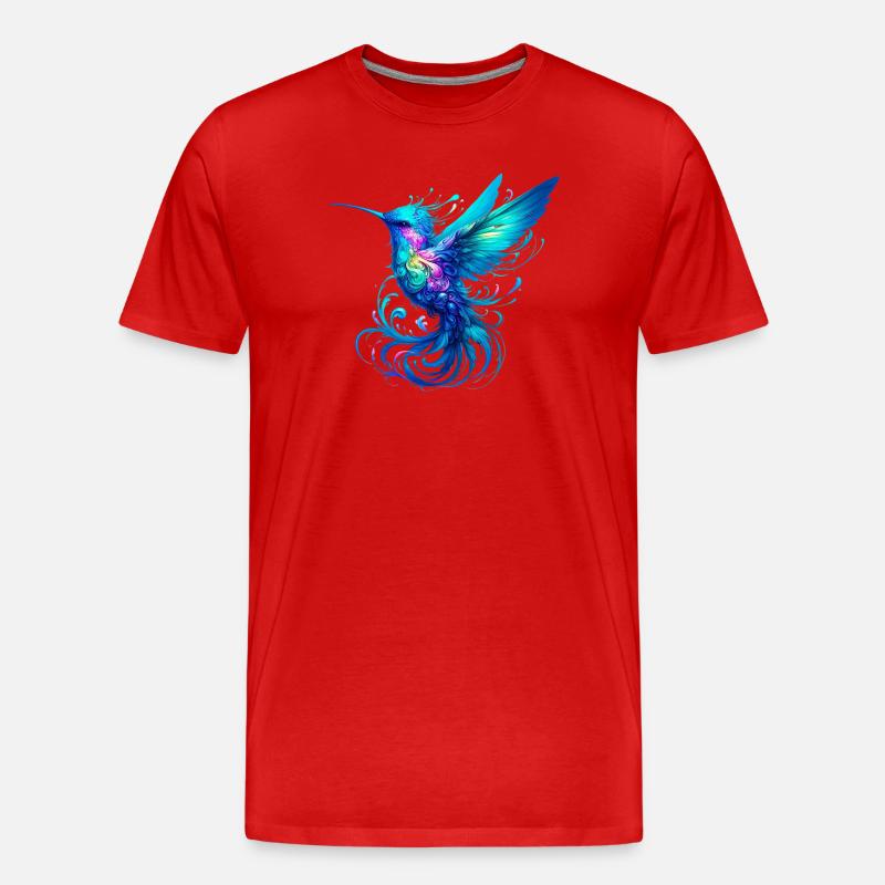 Kolibri - Männer Premium Bio T-Shirt - Rot