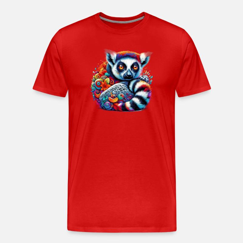 Lemur - Männer Premium Bio T-Shirt - Rot