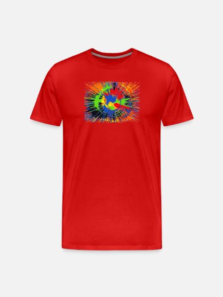 Blobs of colour - Men's Premium Organic T-Shirt - red