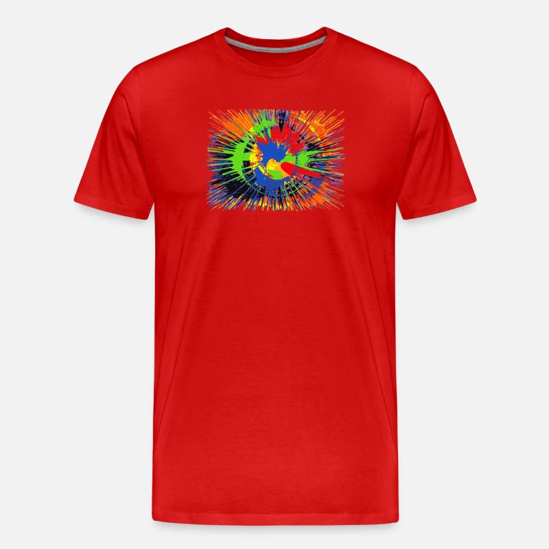 Farbkleckse - Männer Premium Bio T-Shirt - Rot