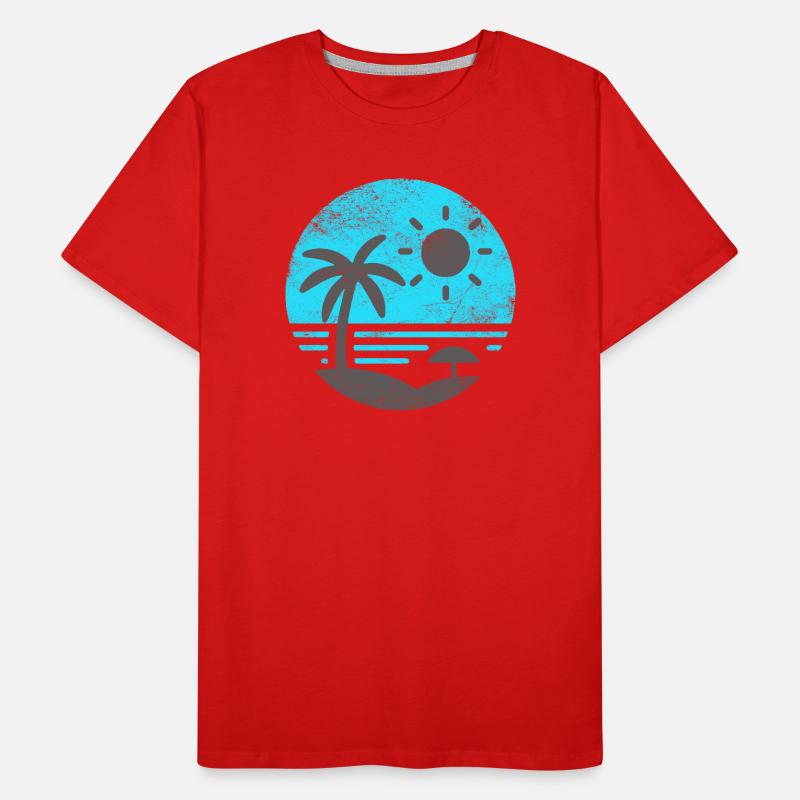 Vintage Strand Blau Grau Männer Premium Bio T-Shirt