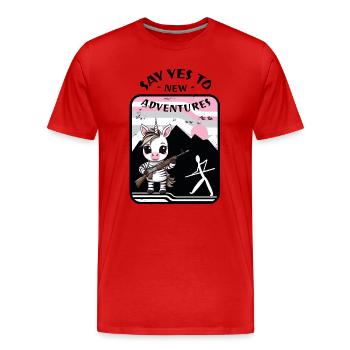 Zebra Einhorn - Männer Premium Bio T-Shirt - Rot - Vorne - Damien (186cm)
