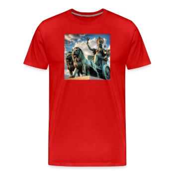 Déesse Cybèle - T-shirt bio Premium Homme - rouge - Devant - Damien (186cm)