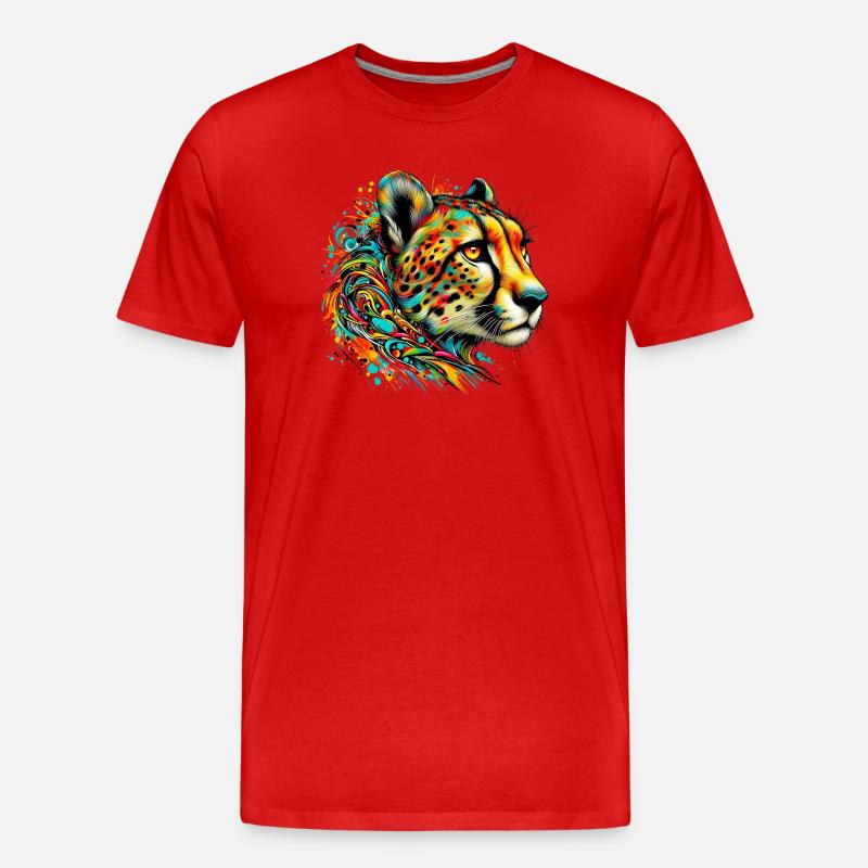 Gepard - Männer Premium Bio T-Shirt - Rot