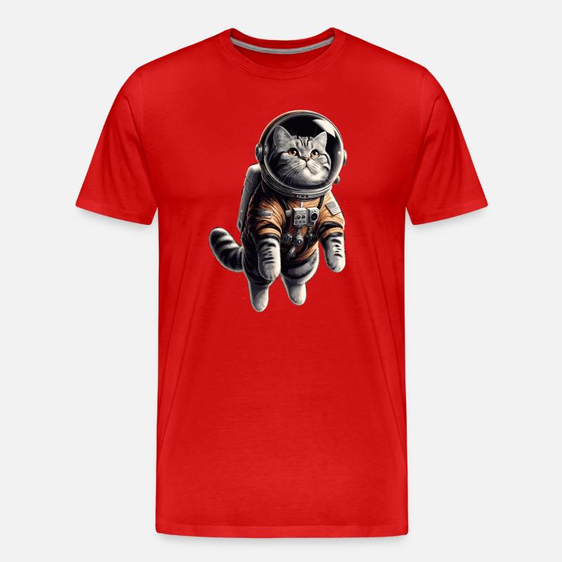 Astronaut BKH getigert Geschenk - Männer Premium Bio T-Shirt - Rot
