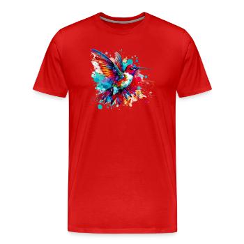 Kolibri - Männer Premium Bio T-Shirt - Rot - Vorne - Damien (186cm)