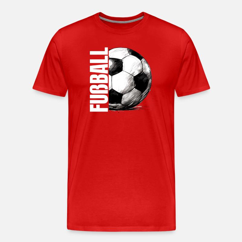 Fußball - Männer Premium Bio T-Shirt - Rot