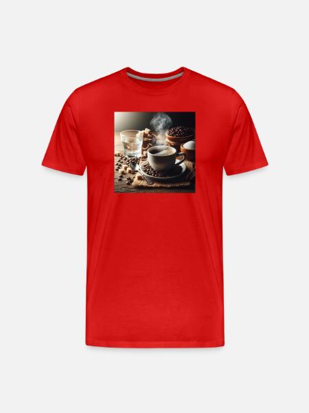 Cup of coffee - Men's Premium Organic T-Shirt - red