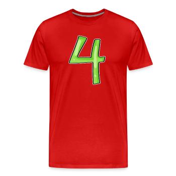 4 - Quatre Vert - T-shirt bio Premium Homme - rouge - Devant - Damien (186cm)
