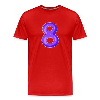 8 Huit - T-shirt bio Premium Homme - rouge - Devant - Damien (186cm)