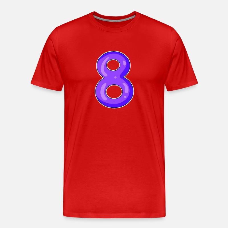8 Acht - Männer Premium Bio T-Shirt - Rot