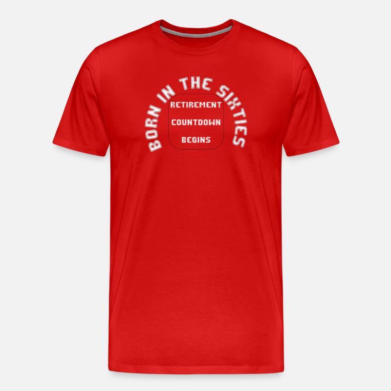 Geboren in den Sechzigern, Rente - Männer Premium Bio T-Shirt - Rot