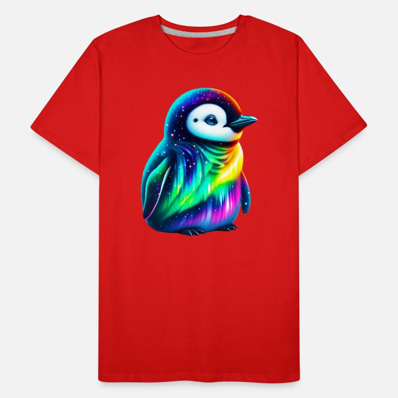 Aurora Borealis Pinguin Männer Premium Bio T-Shirt