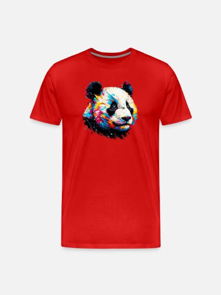 Panda - Men's Premium Organic T-Shirt - red