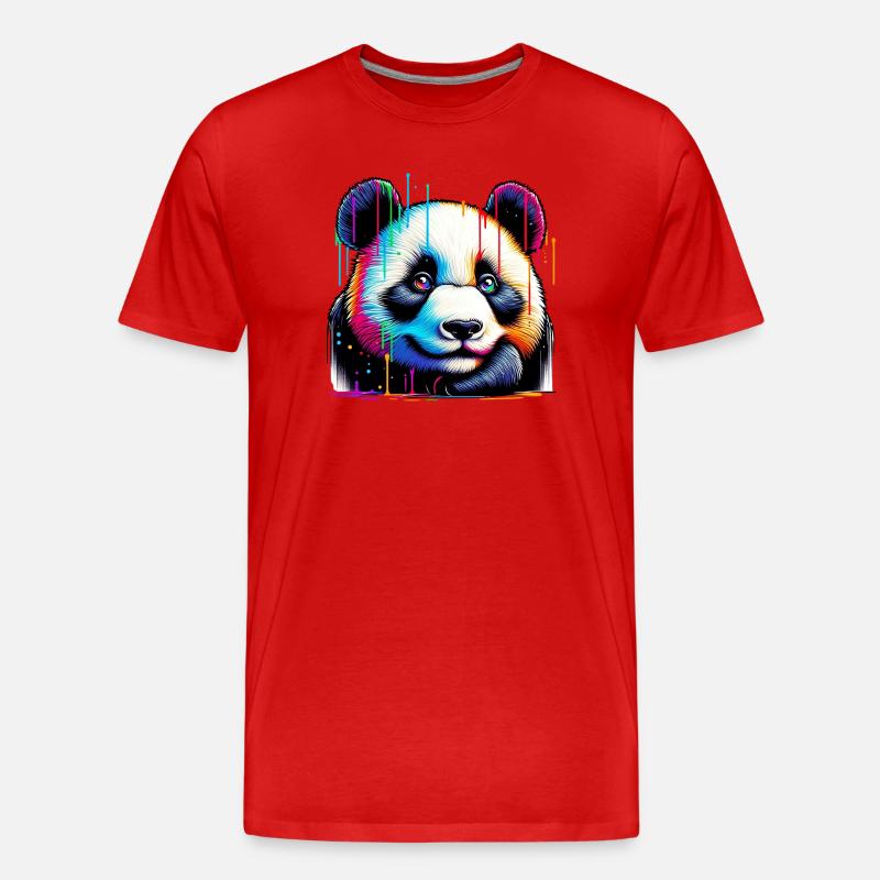 Panda - Männer Premium Bio T-Shirt - Rot