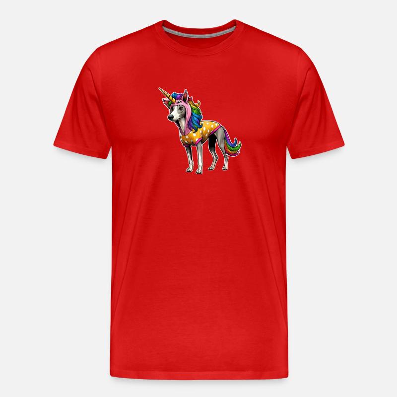 Whippet en costume de licorne - T-shirt bio Premium Homme - rouge