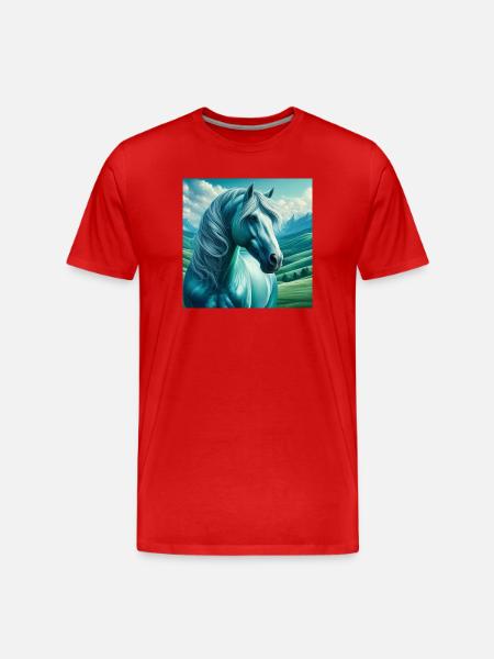 Cheval bleu - T-shirt bio Premium Homme - rouge