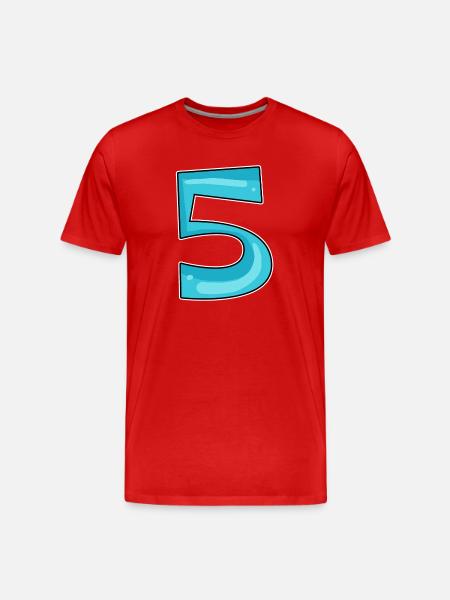 Number 5 Number - Men's Premium Organic T-Shirt - red