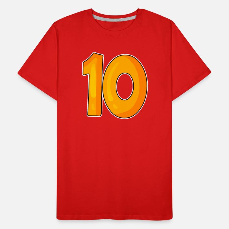 Dix numéros 10 Nombre T-shirt bio Premium Homme