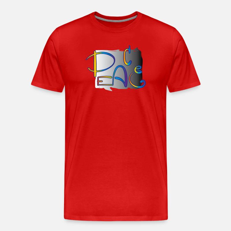 Peace Frieden - Männer Premium Bio T-Shirt - Rot