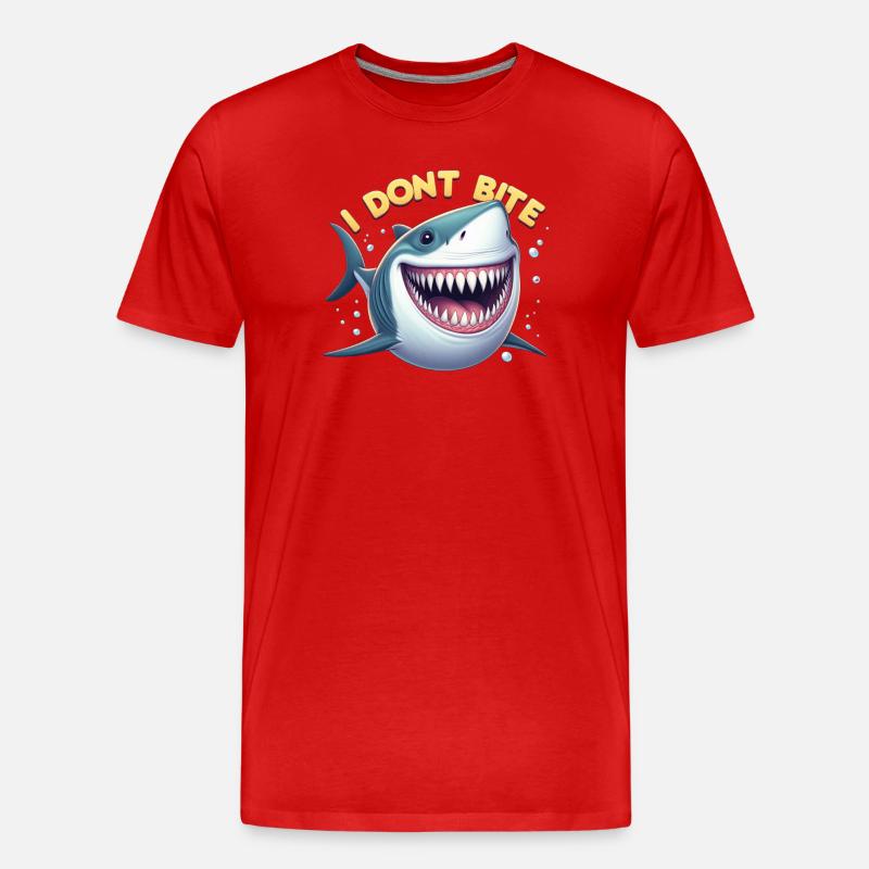 Ich beiße nicht… wirklich! - Männer Premium Bio T-Shirt - Rot