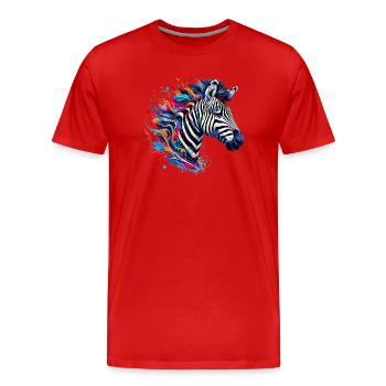 Zebra - Männer Premium Bio T-Shirt - Rot - Vorne - Damien (186cm)