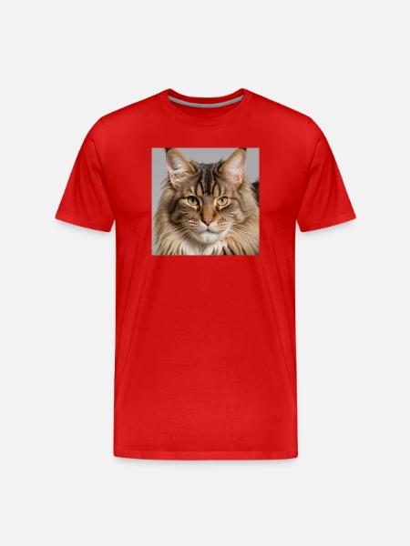 Maine coon, the big cat - Men's Premium Organic T-Shirt - red