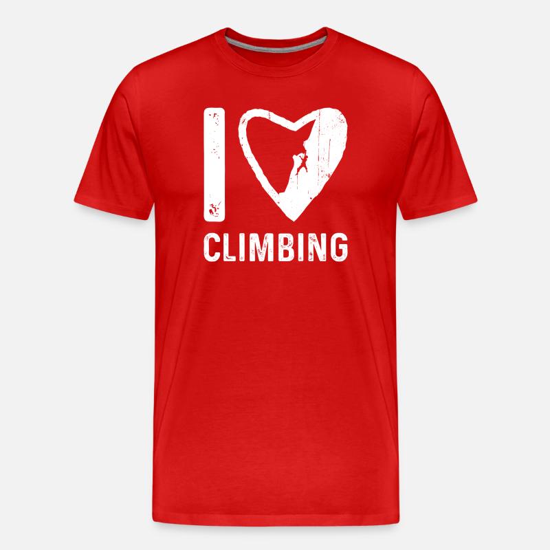 I Herzklettern - Männer Premium Bio T-Shirt - Rot