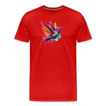 Kolibri - Männer Premium Bio T-Shirt - Rot - Vorne - Damien (186cm)