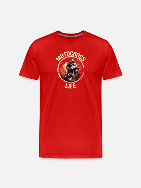 Motocross Life - Männer Premium Bio T-Shirt - Rot
