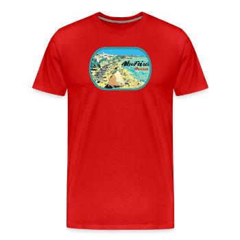 Illustration Peneco Beach, Albufeira, Algarve - Men's Premium Organic T-Shirt - red - Front - Damien (186cm)
