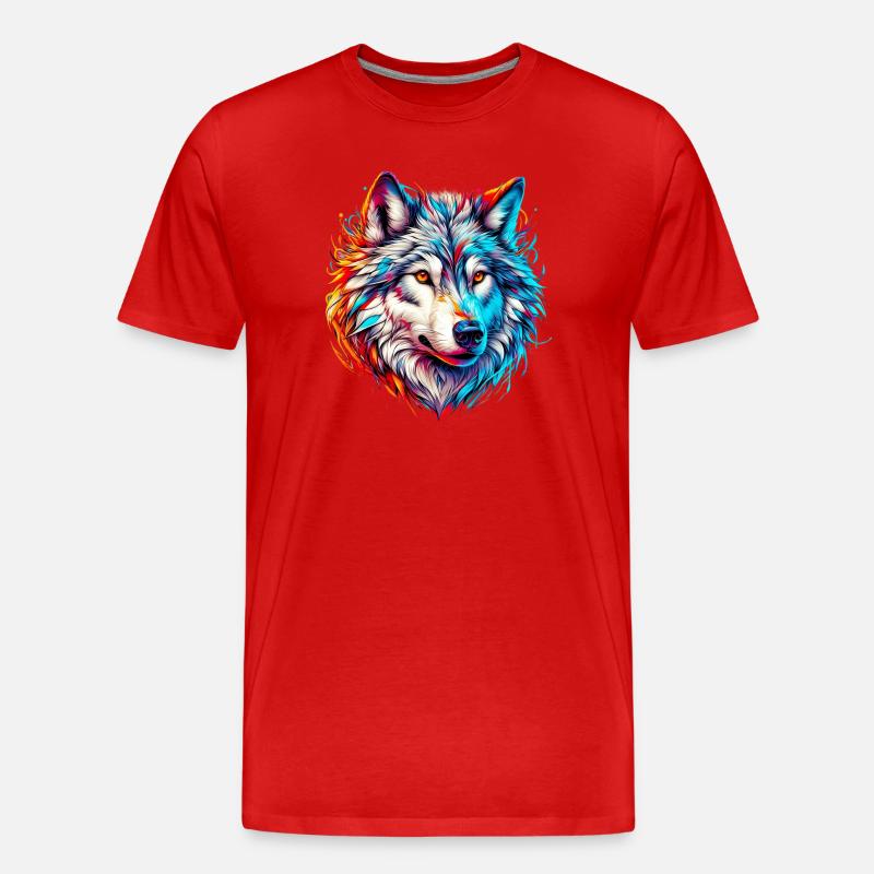 Wolf - Men's Premium Organic T-Shirt - red