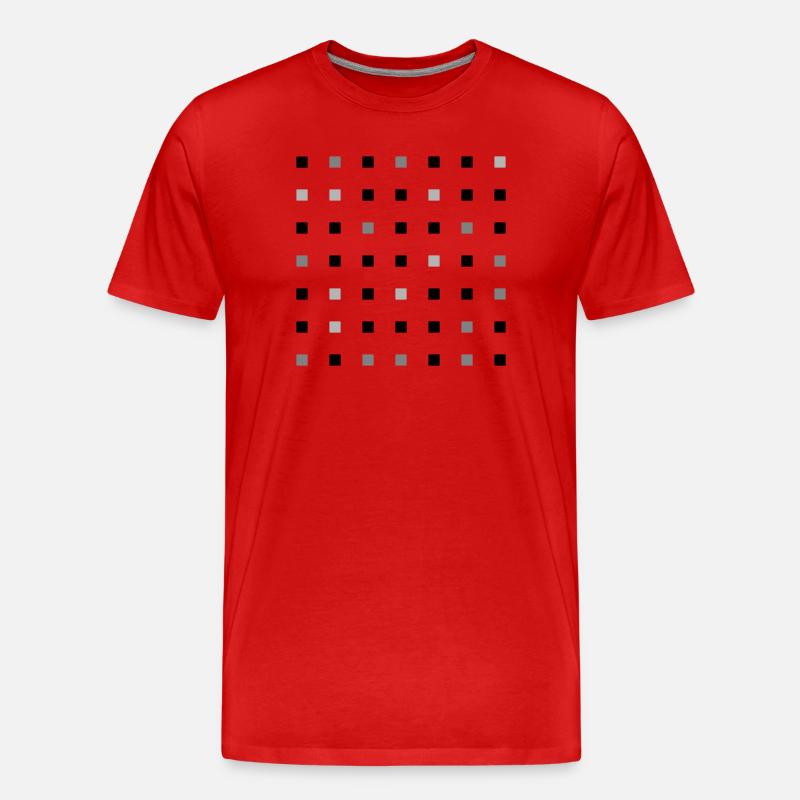 Quadrateraster - Männer Premium Bio T-Shirt - Rot