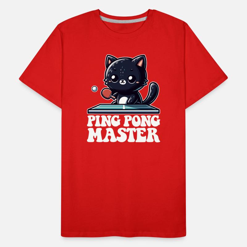 Ping Pong Master Katze Black Cat Dad Outfit Männer Premium Bio T-Shirt
