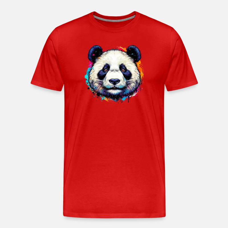 Panda - T-shirt bio Premium Homme - rouge