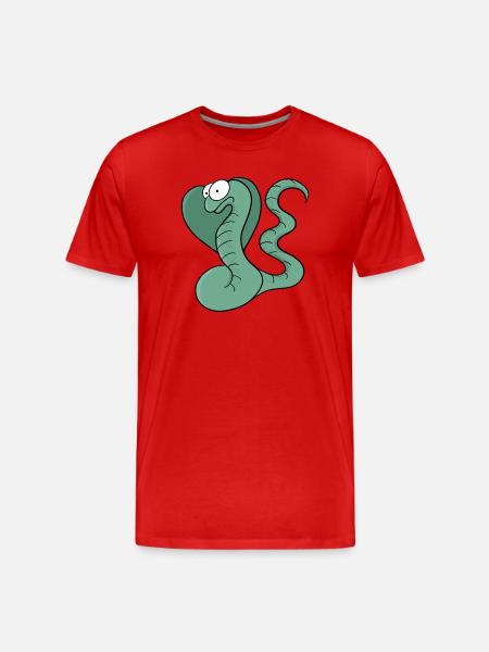 Un serpent mignon - T-shirt bio Premium Homme - rouge