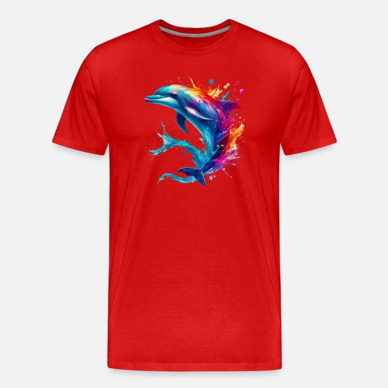 Delfin - Männer Premium Bio T-Shirt - Rot