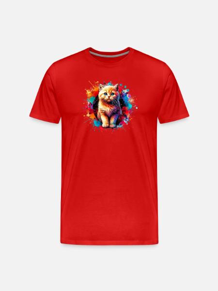 Cat - Men's Premium Organic T-Shirt - red