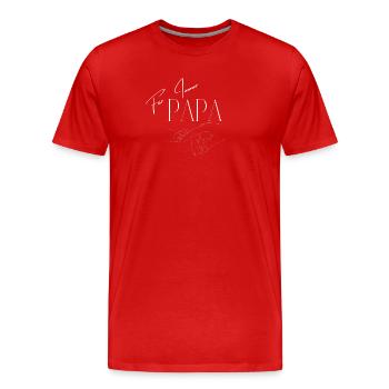 Für immer Papa - Frontdruck - Männer Premium Bio T-Shirt - Rot - Vorne - Damien (186cm)