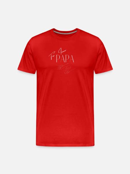 Für immer Papa - Frontdruck - Männer Premium Bio T-Shirt - Rot