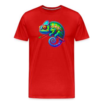 Chamäleon - Männer Premium Bio T-Shirt - Rot - Vorne - Damien (186cm)