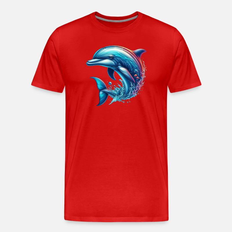 Delfin - Männer Premium Bio T-Shirt - Rot