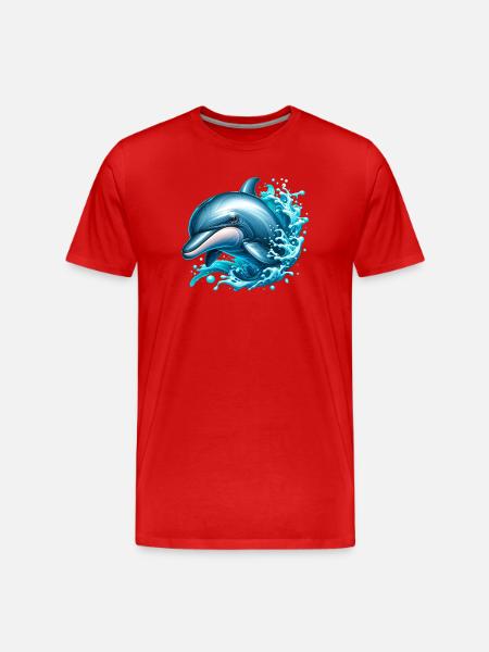 Dolphin - Men's Premium Organic T-Shirt - red