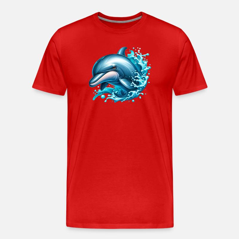 Delfin - Männer Premium Bio T-Shirt - Rot