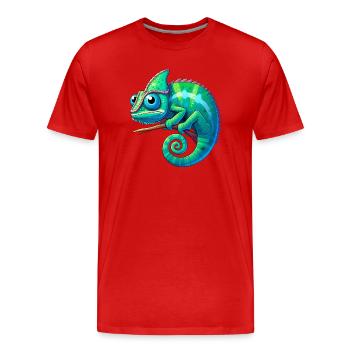 Caméléon - T-shirt bio Premium Homme - rouge - Devant - Damien (186cm)