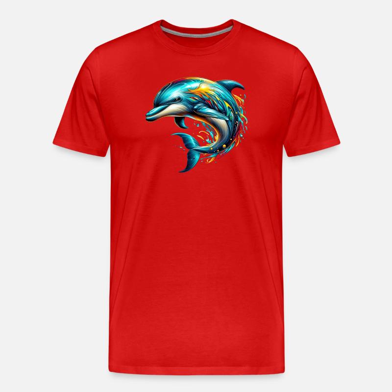 Delfin - Männer Premium Bio T-Shirt - Rot