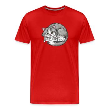 Cat_Just vous fourrure - T-shirt bio Premium Homme - rouge - Devant - Damien (186cm)