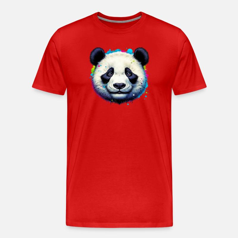 Panda - Männer Premium Bio T-Shirt - Rot