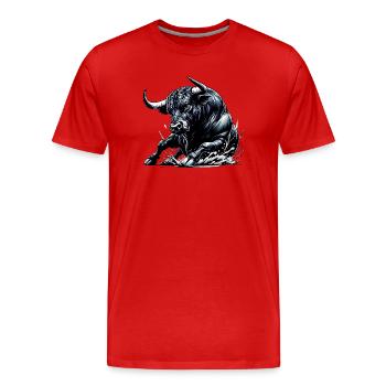 Bull - Men's Premium Organic T-Shirt - red - Front - Damien (186cm)