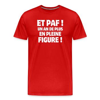 Geburtstag, Geburtstagshumor, Figur - Männer Premium Bio T-Shirt - Rot - Vorne - Damien (186cm)